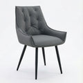 Dining Kitchen Chairs, Flat Back (Set of 2) - Dark Gray