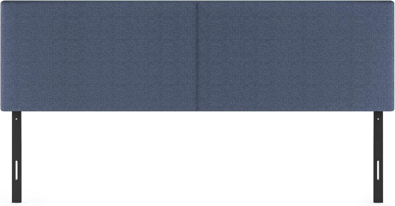 Stylish King Size Upholstered Headboard in Denim