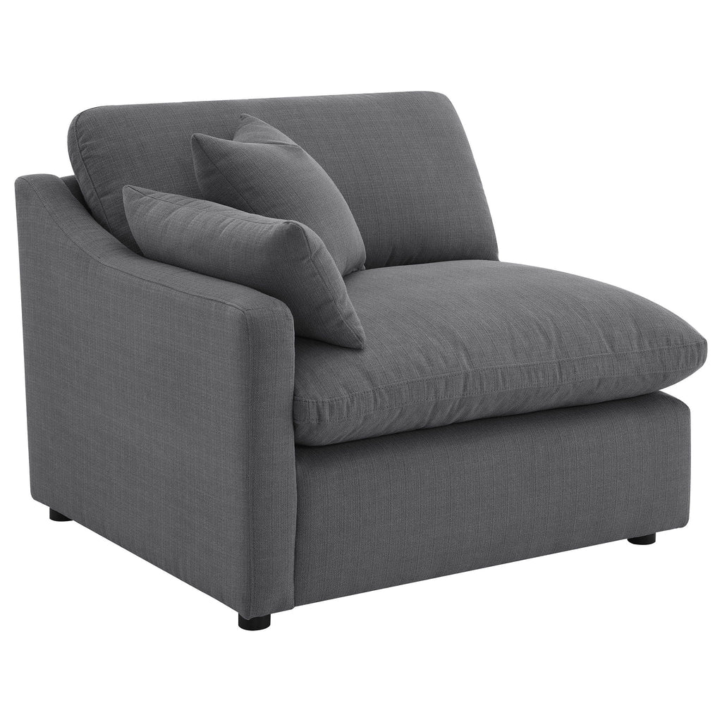 Hobson 4-piece Upholstered Modular Sectional Sofa Charcoal