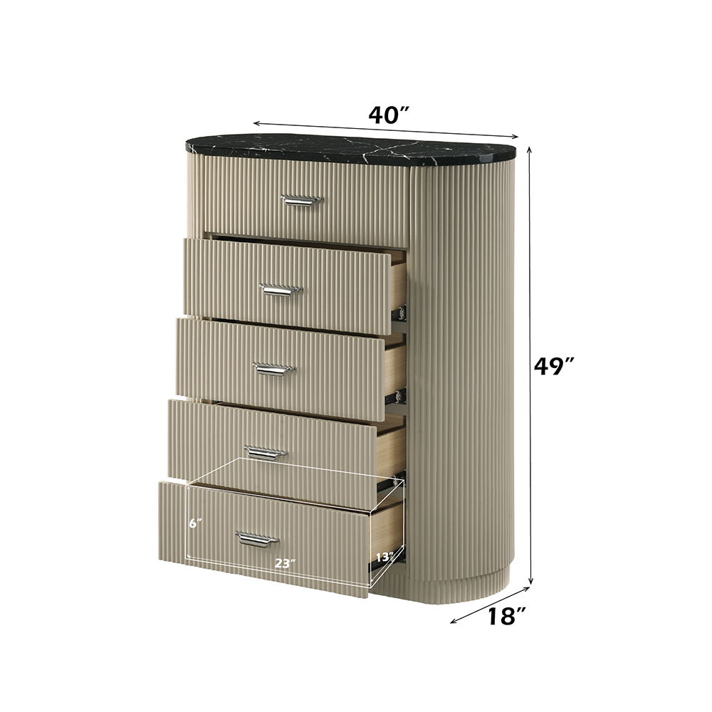 Travonte - Chest - Gray / Beige