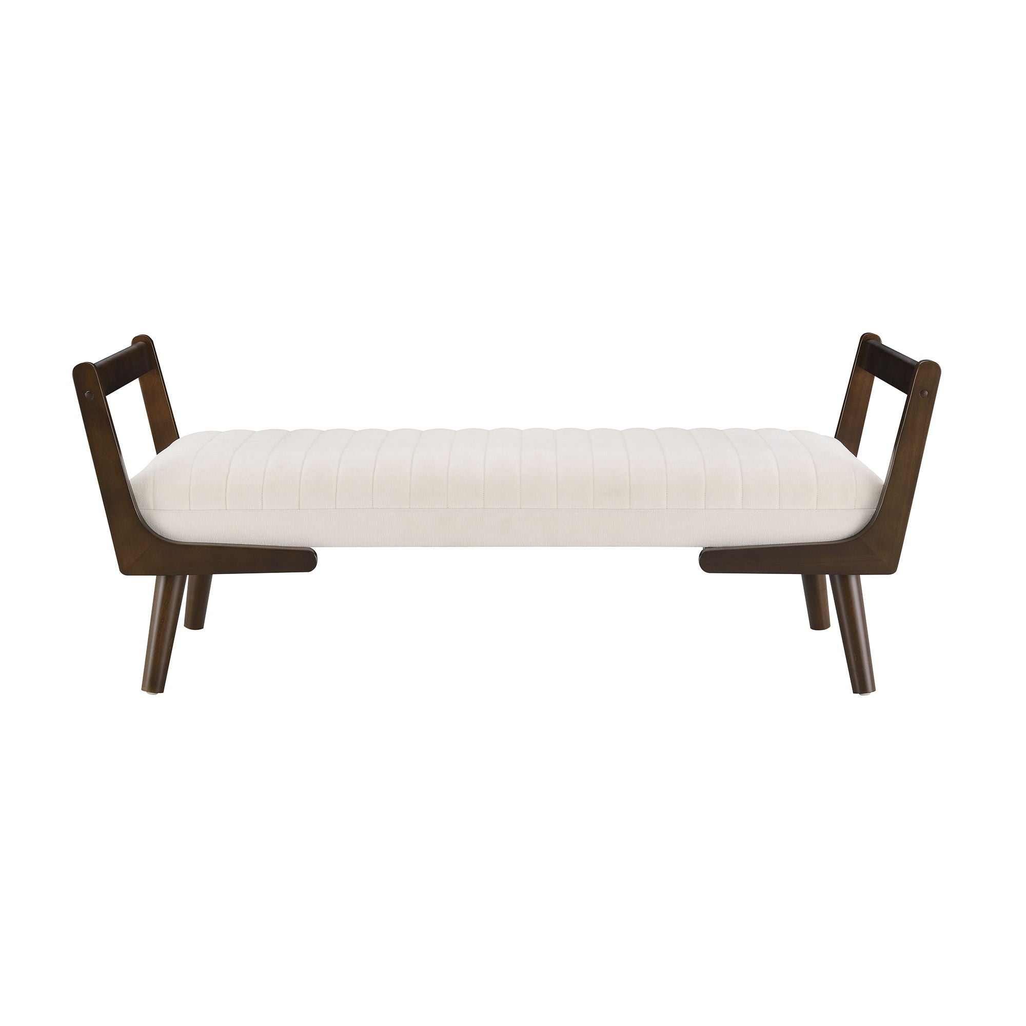 Mid-Century Bench With Wood Legs