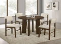 Strouse 5-piece Dining Set Cream and Walnut