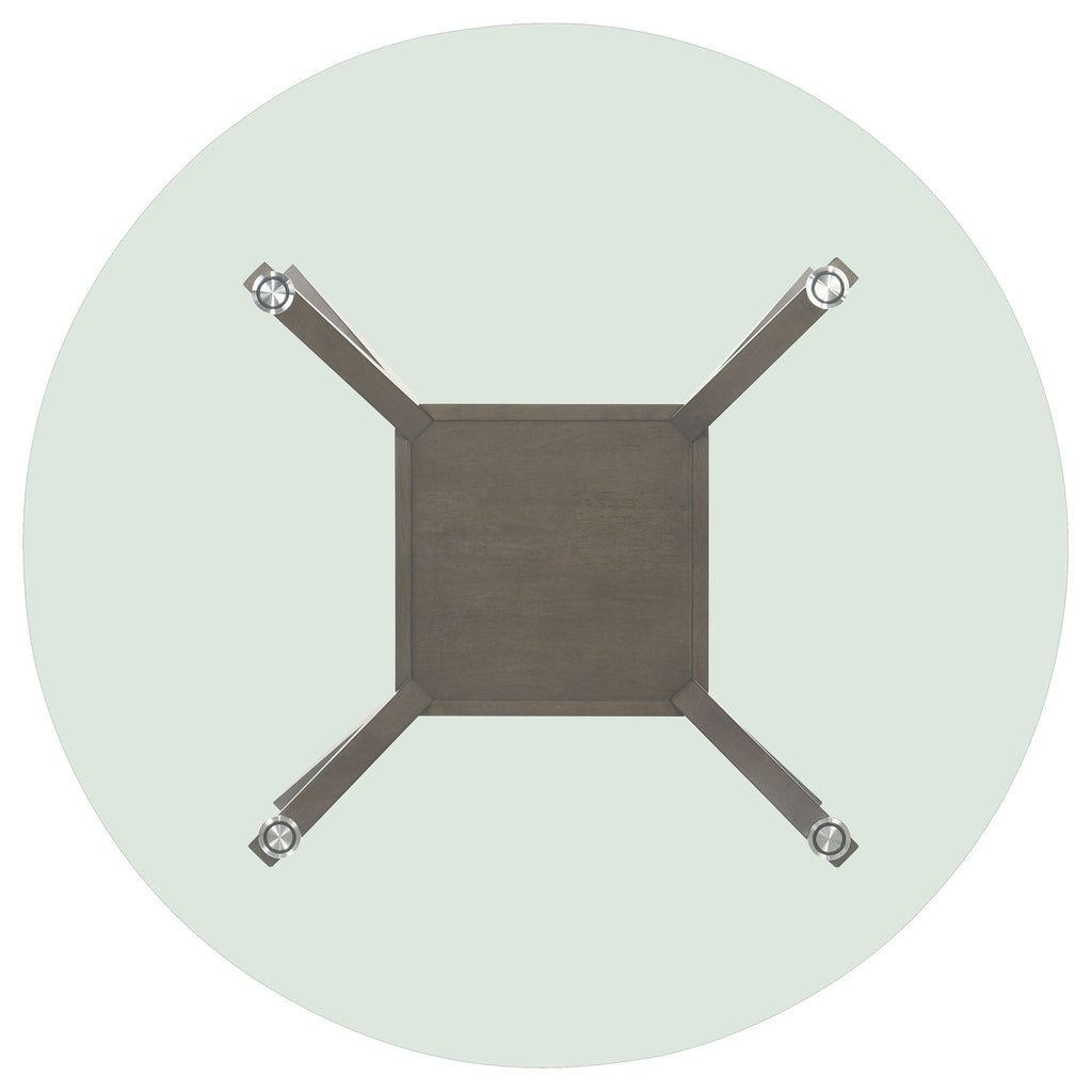 Paxton Round 48-inch Glass Top Wood Dining Table Brown