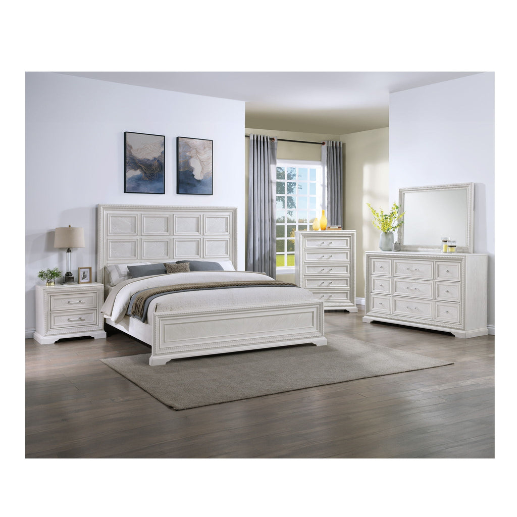 Geometric Design Headboard Panel Bed
