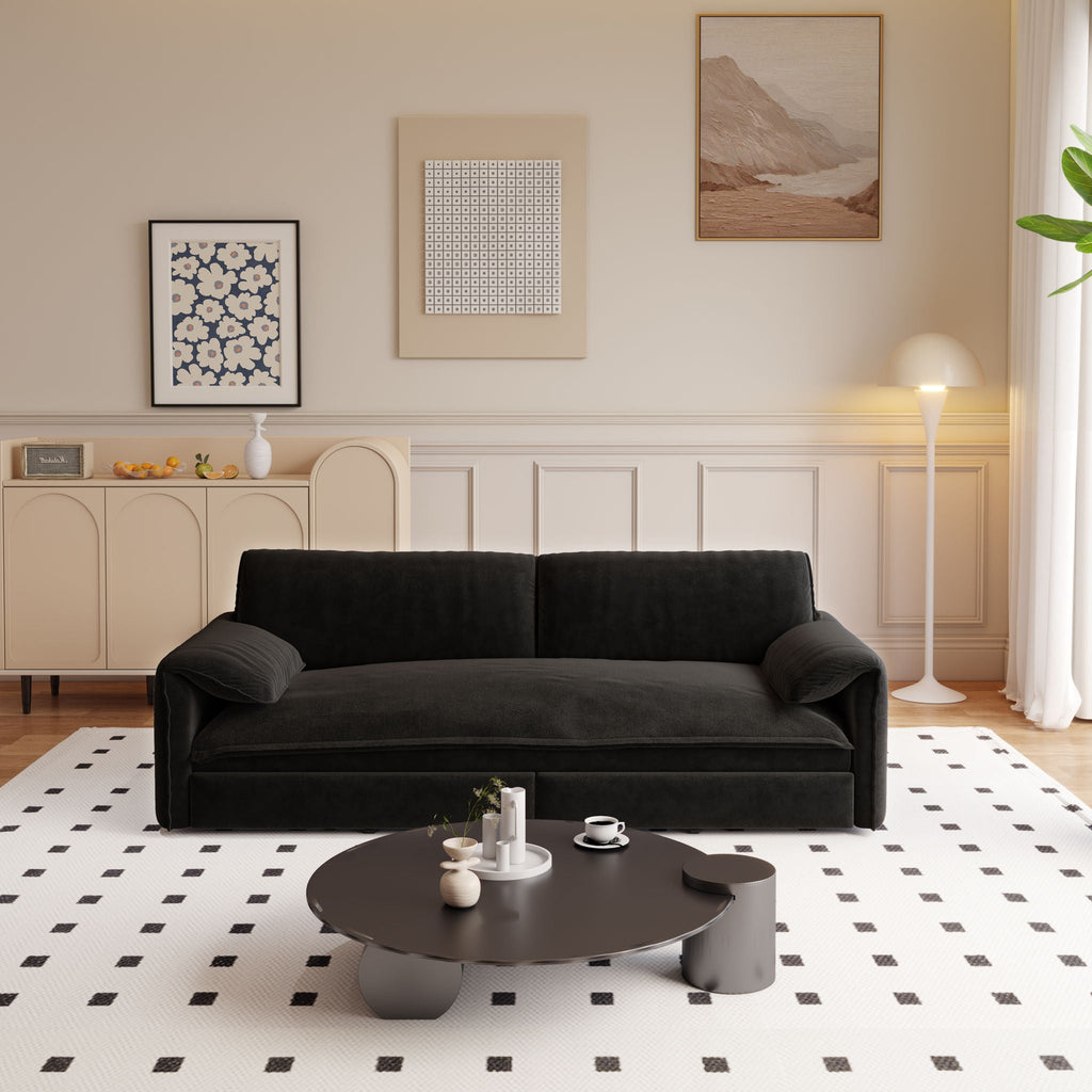 Queen Pull Out Sofa Bed With Side Storage