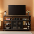 Tall TV Stand for 65 Inch TV With Storage Cabinet Grey Oak