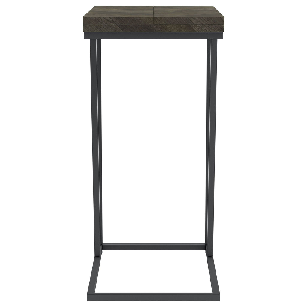 Carly Expandable Engineered Wood C-Shaped Side Table Grey