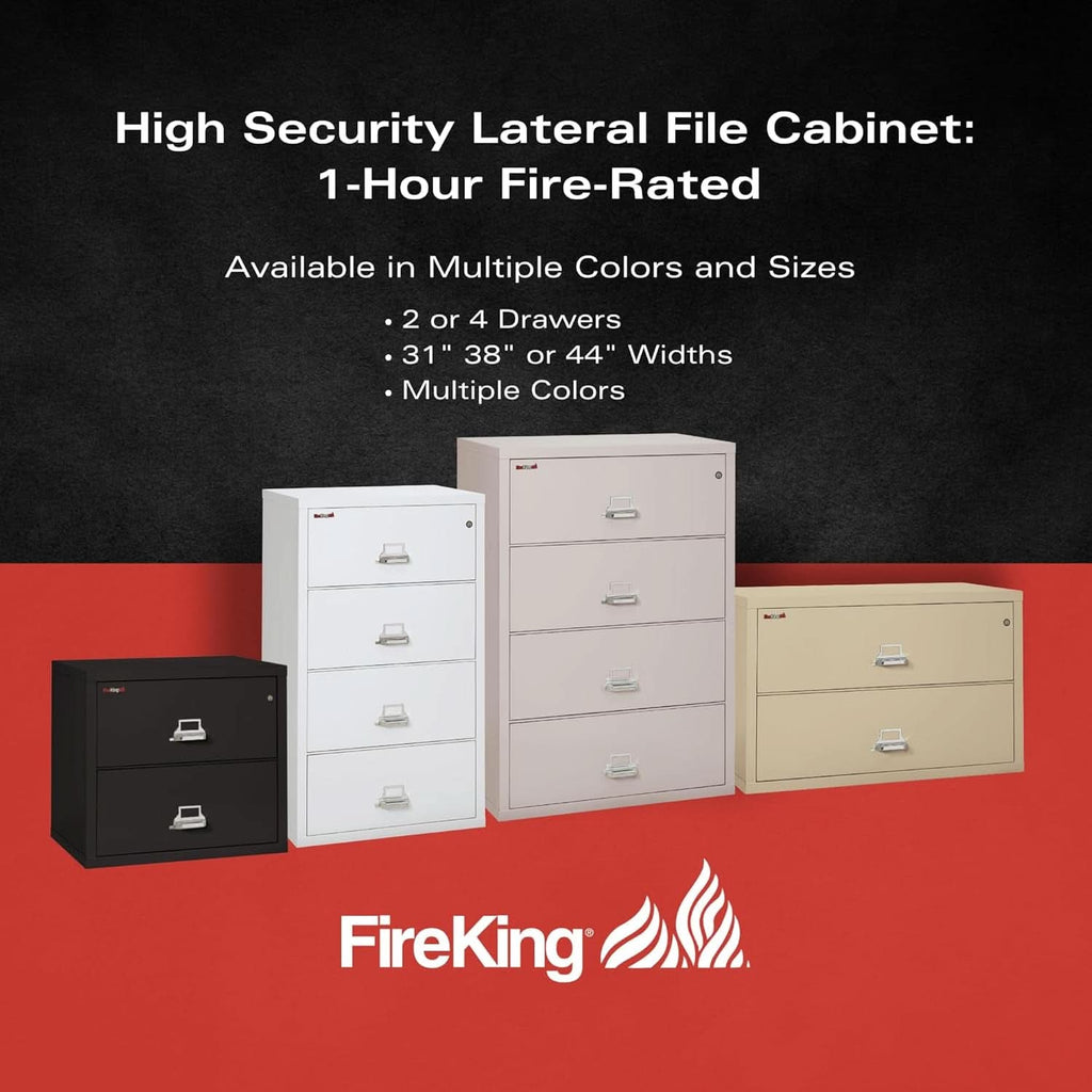 Lateral 4 Drawer Fire Safe File Cabinet With Key Lock 1 Hour Fire Rated