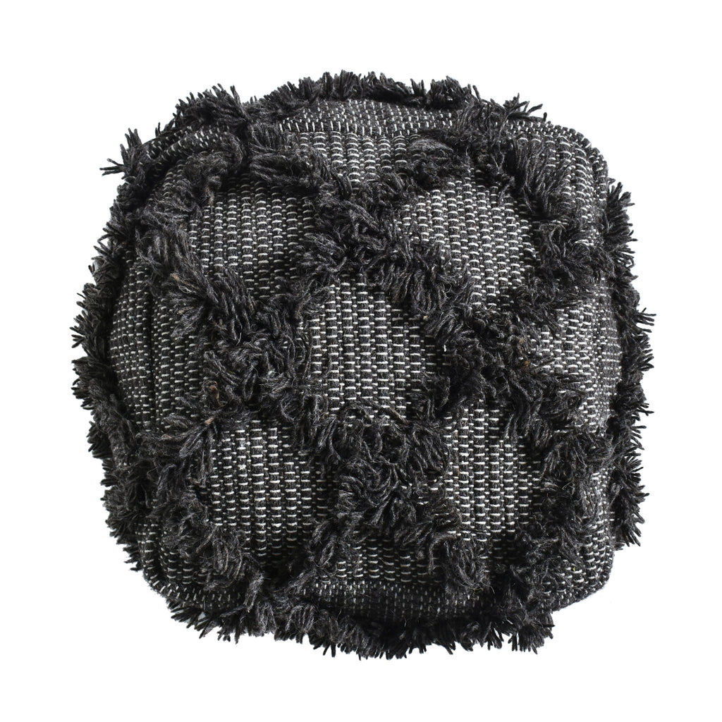 Jumanji - Handcrafted Wool And Cotton Pouf - Brown