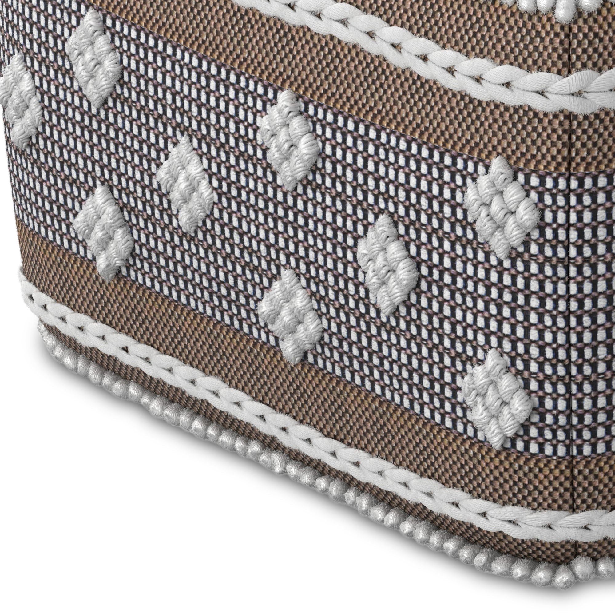 Mapleton - Outdoor / Indoor Pouf - Beige Gray / White