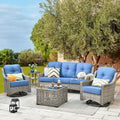 All Weather 5 Piece Outdoor Sofa Set with Swivel Rockers