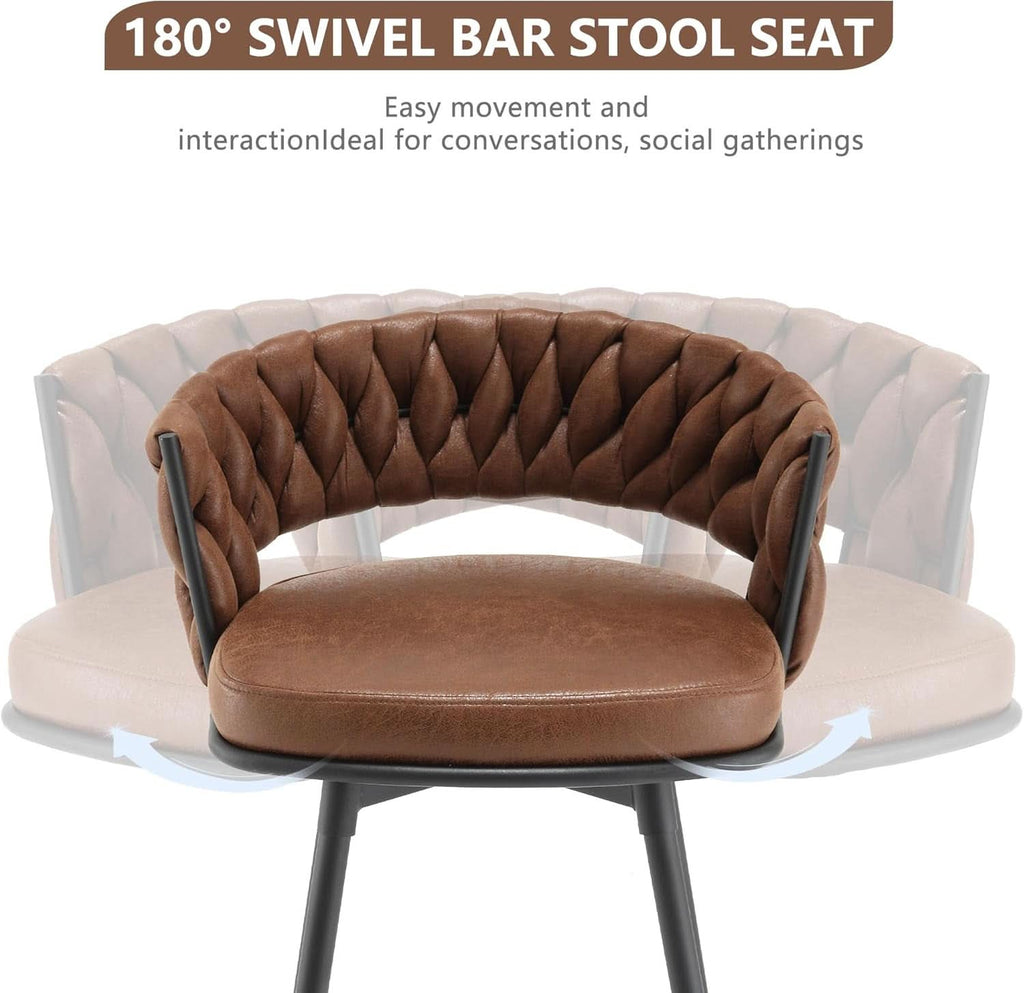 26 Inch Counter Height Bar Stools Set Of 4 With 180 Degree Swivel