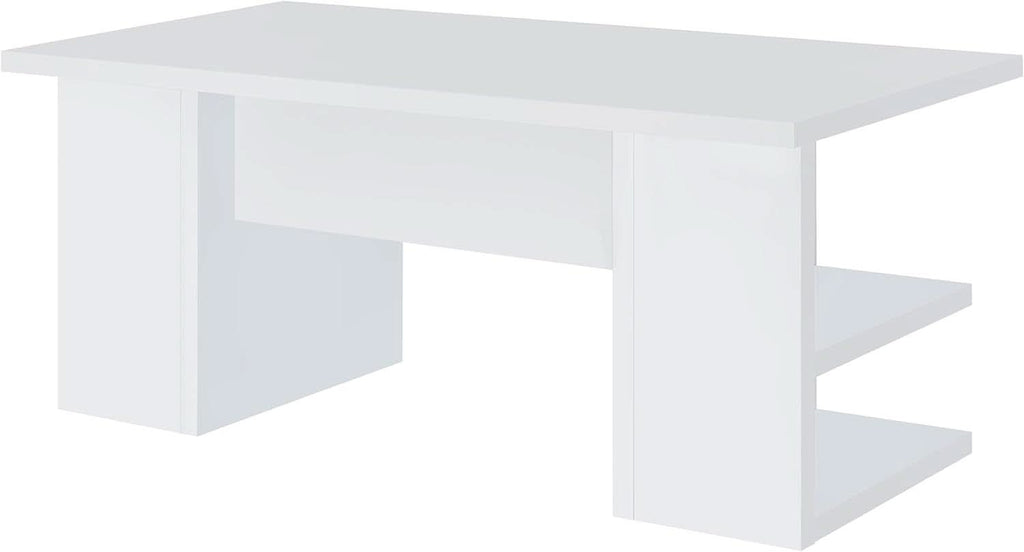 Alice 71 Inch White Modern Home Office Desk With 4 Shelves