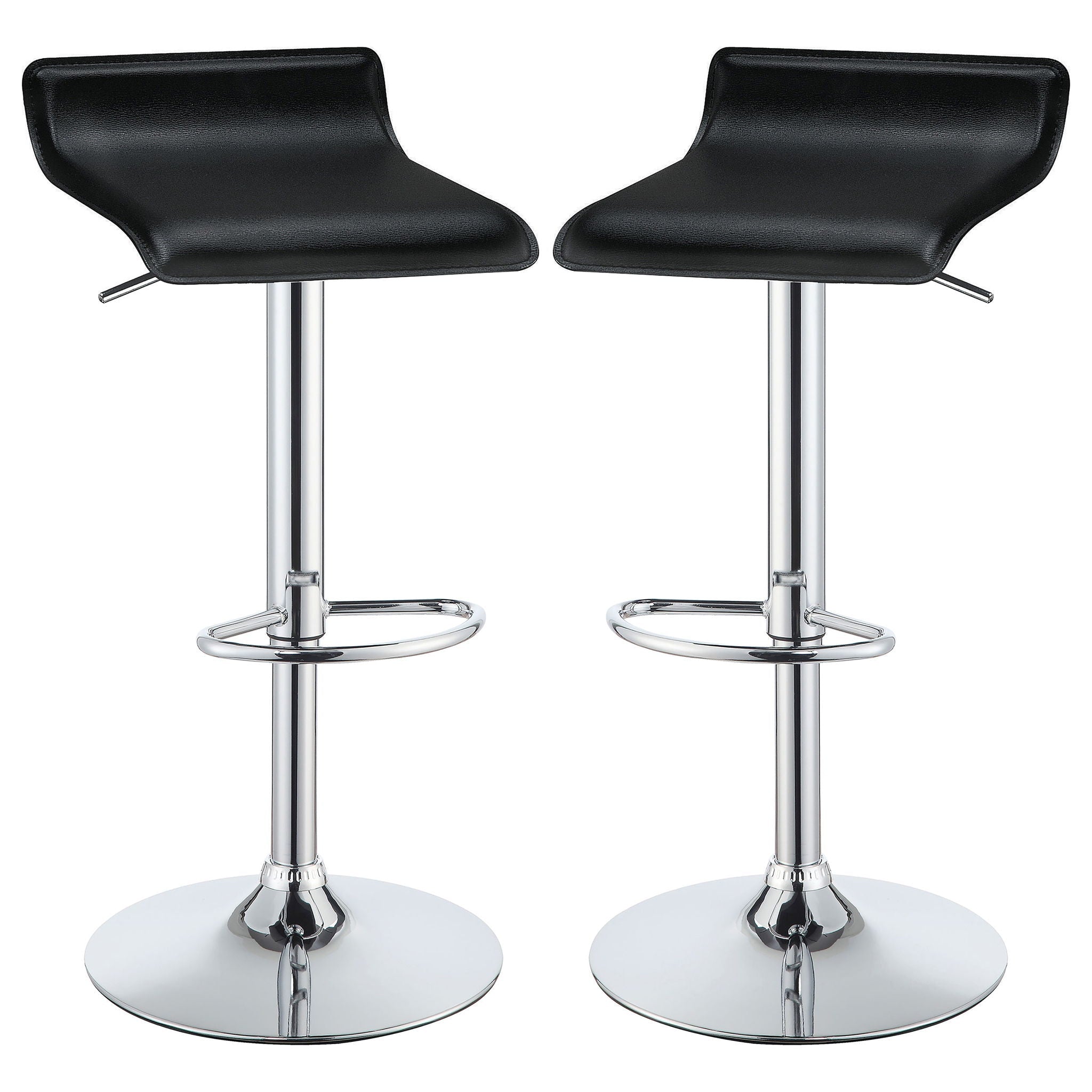 Backless Bar Stool With Adjustable Height - Black