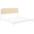 Amherst Radio Weave Rattan Metal Eastern King Bed White