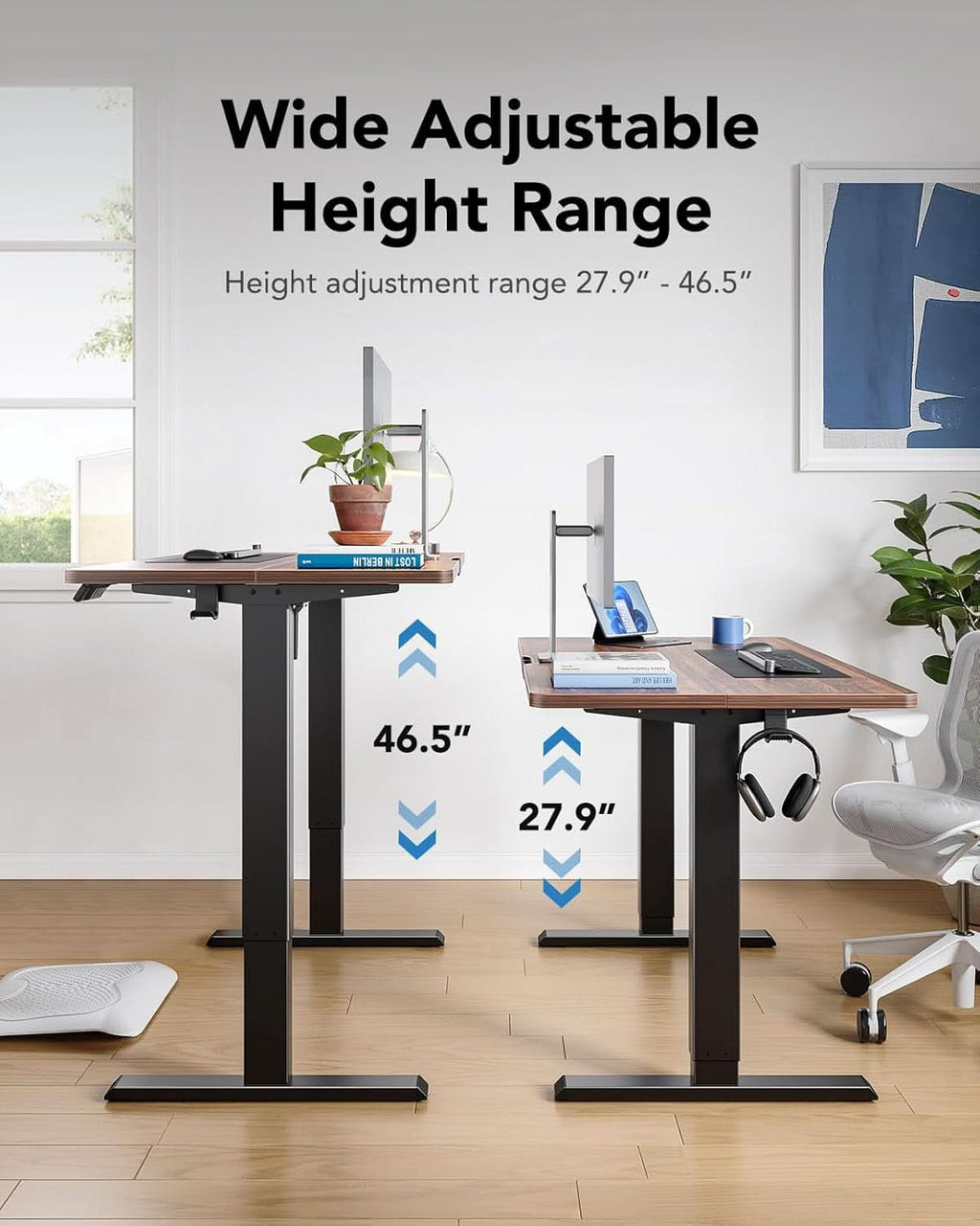 48 Inch Electric Standing Desk With Adjustable Height And Memory Settings