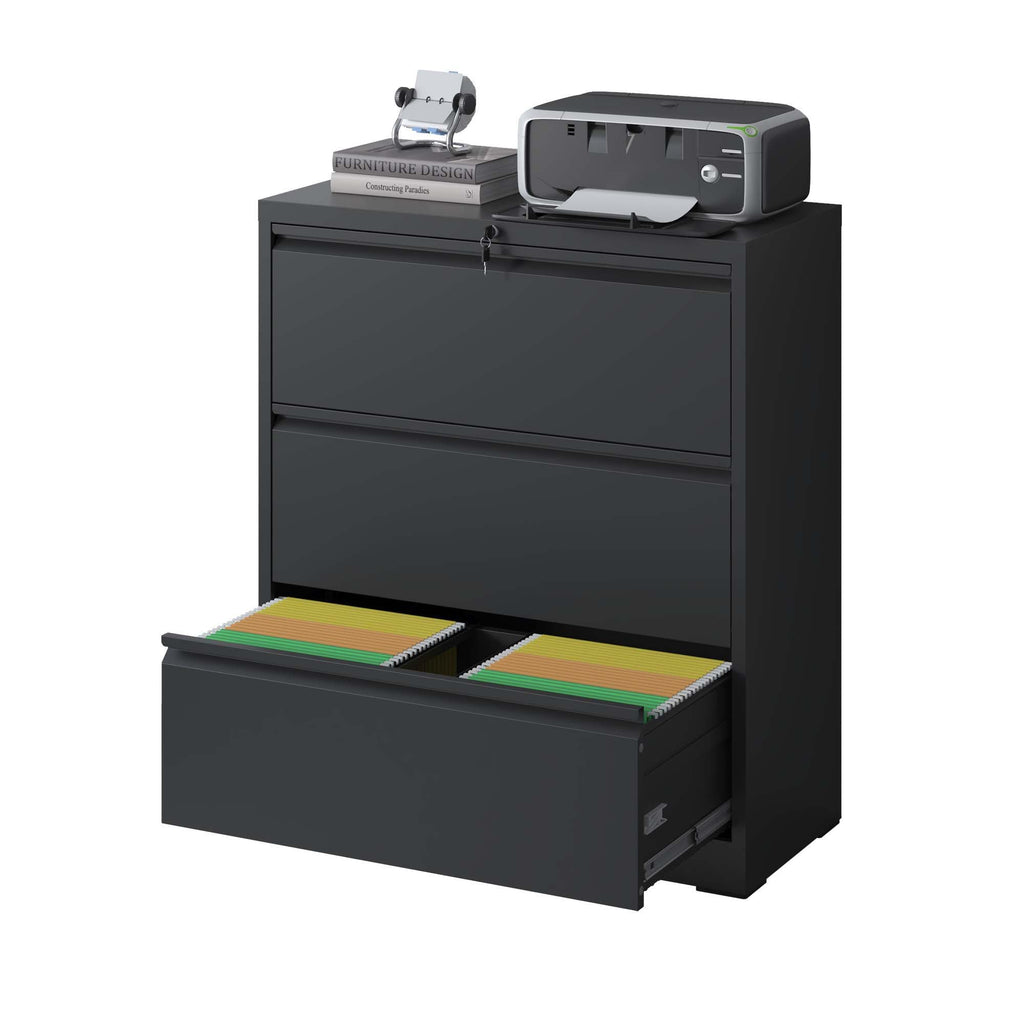 Lateral File Cabinet, Heavy Duty Filing Holds Letter/Legal/A4 Files