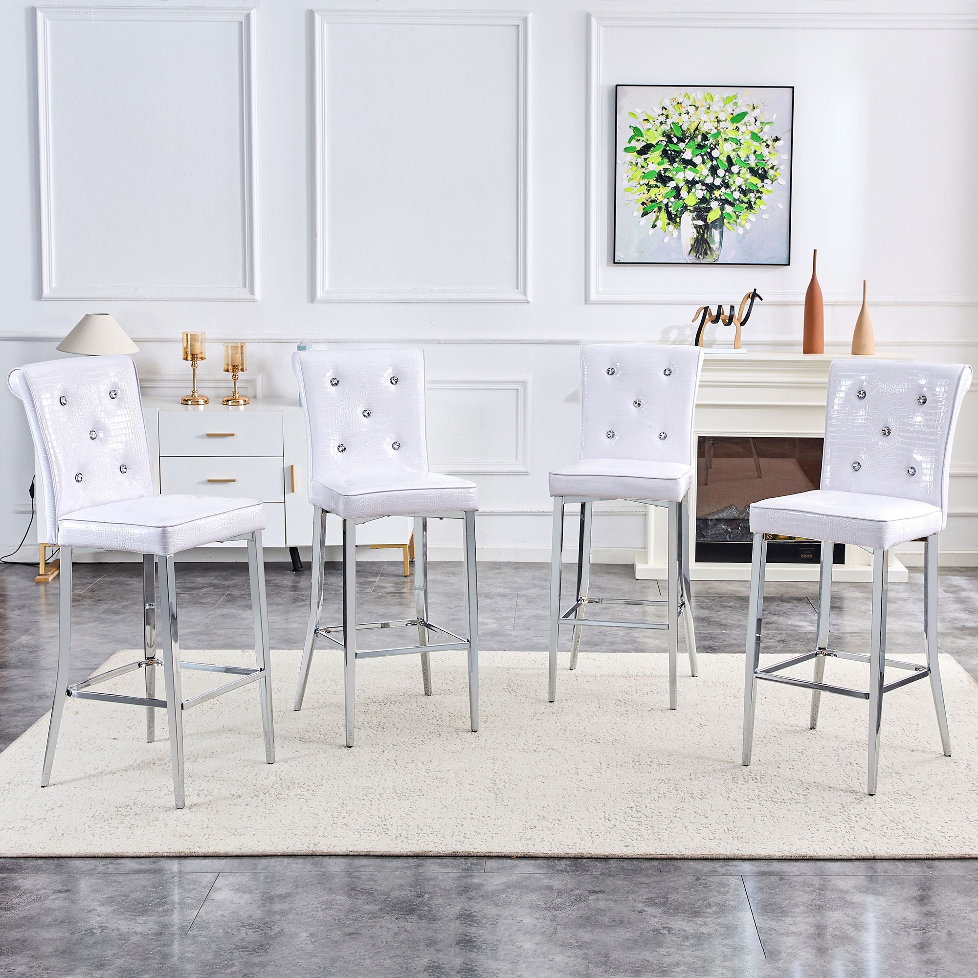 Bar Chairs & Crystal Clasp Design (Set of 2)