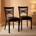 Hercules Series X Back Metal Armless Dining Chairs Black