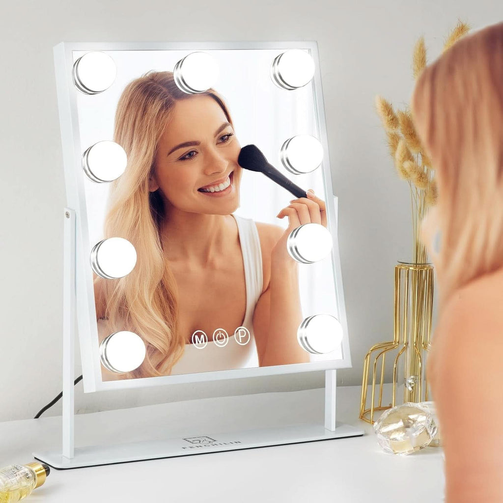 White Vanity Mirror With Light 10X Magnification LED