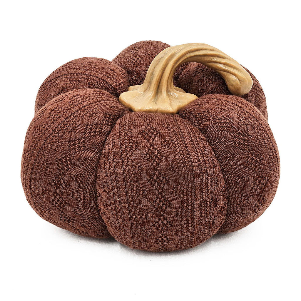 Pumpkin Ornament Decor For Holiday Harvest Festival Fall Festival & Thanksgiving (Set of 2) - Dark Brown