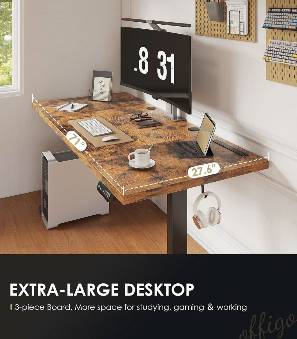 Electric Standing Desk 71 Inch Height Adjustability