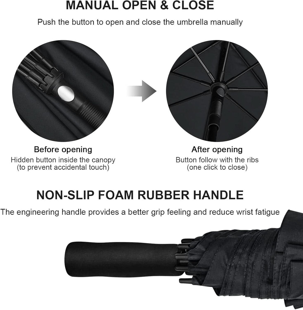 80 Inch Windproof Golf Umbrella For Family Outdoor Use