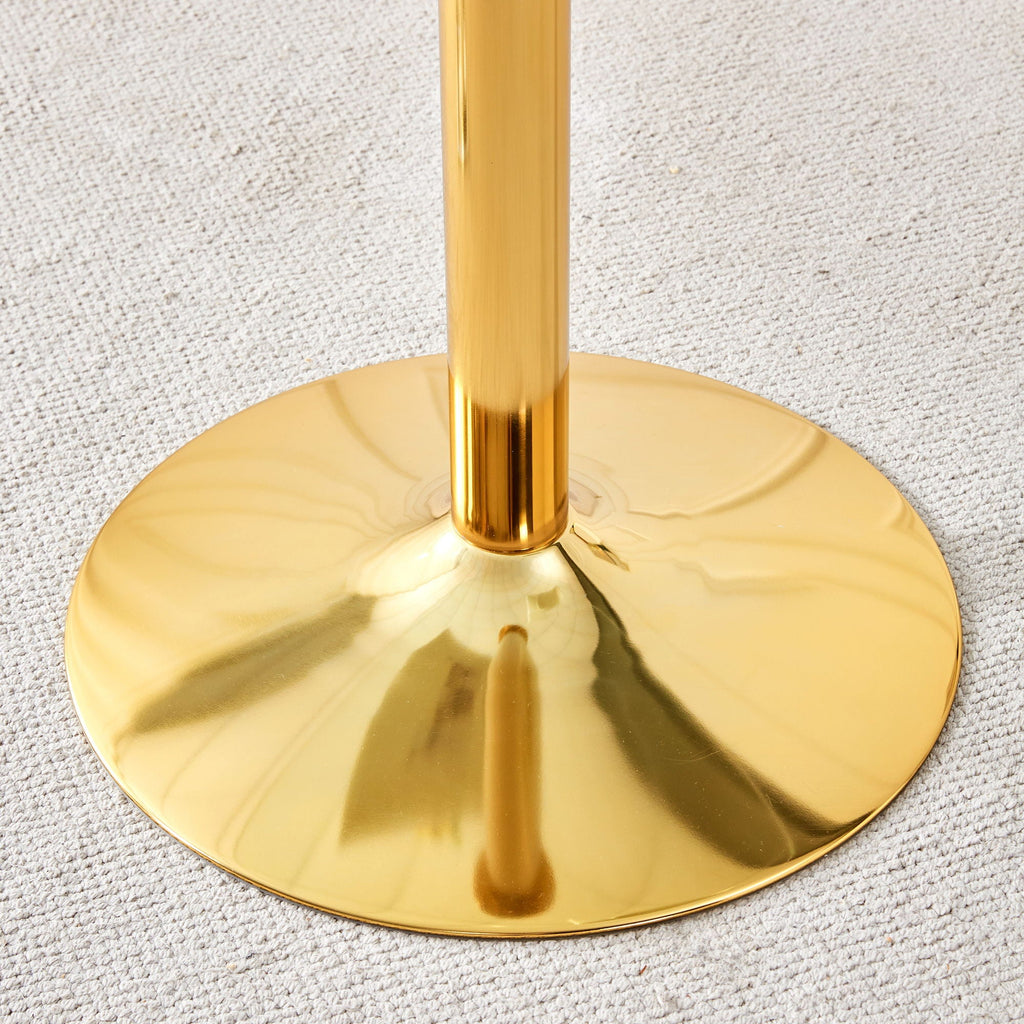 Modern Minimalist Round Dining Table With Glass Top