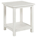 Payne Wood End Table with Shelf Distressed White