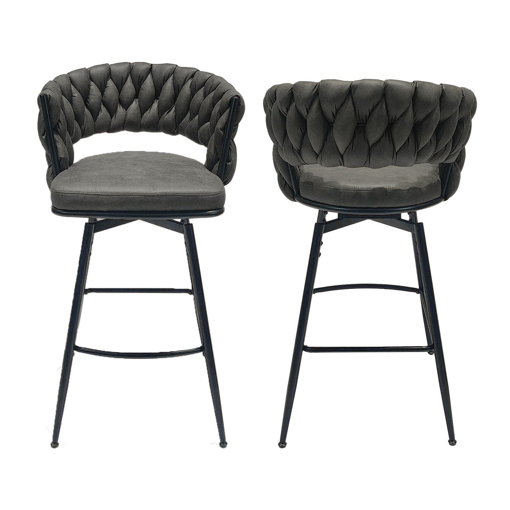 Bar Stool 360 Swivel With Back Footrest