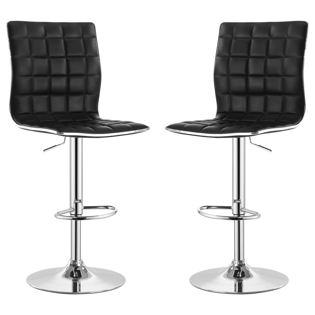 Waffle - Adjustable Bar Stool (Set of 2) - Black