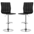 Waffle - Adjustable Bar Stool (Set of 2) - Black