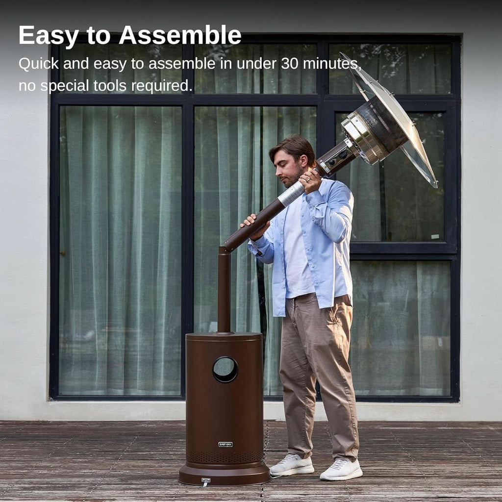 Bronze 48000 BTU Patio Heater With Round Table And Wheels