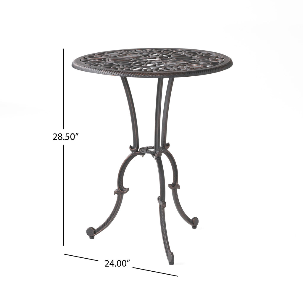 Charleston 3 Pieces Cast Bistro Set - Copper