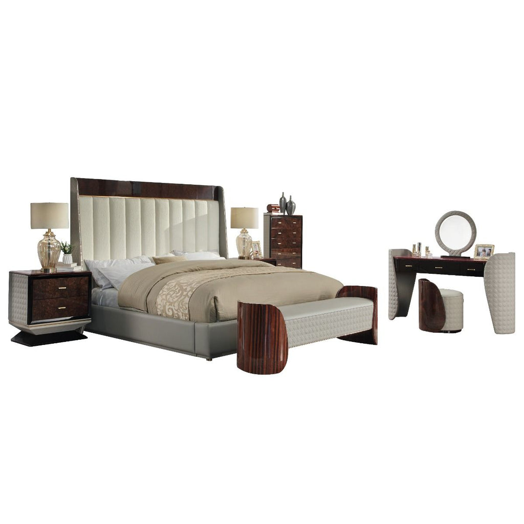 Jamonica - Eastern King Bed - Beige & Dark Brown