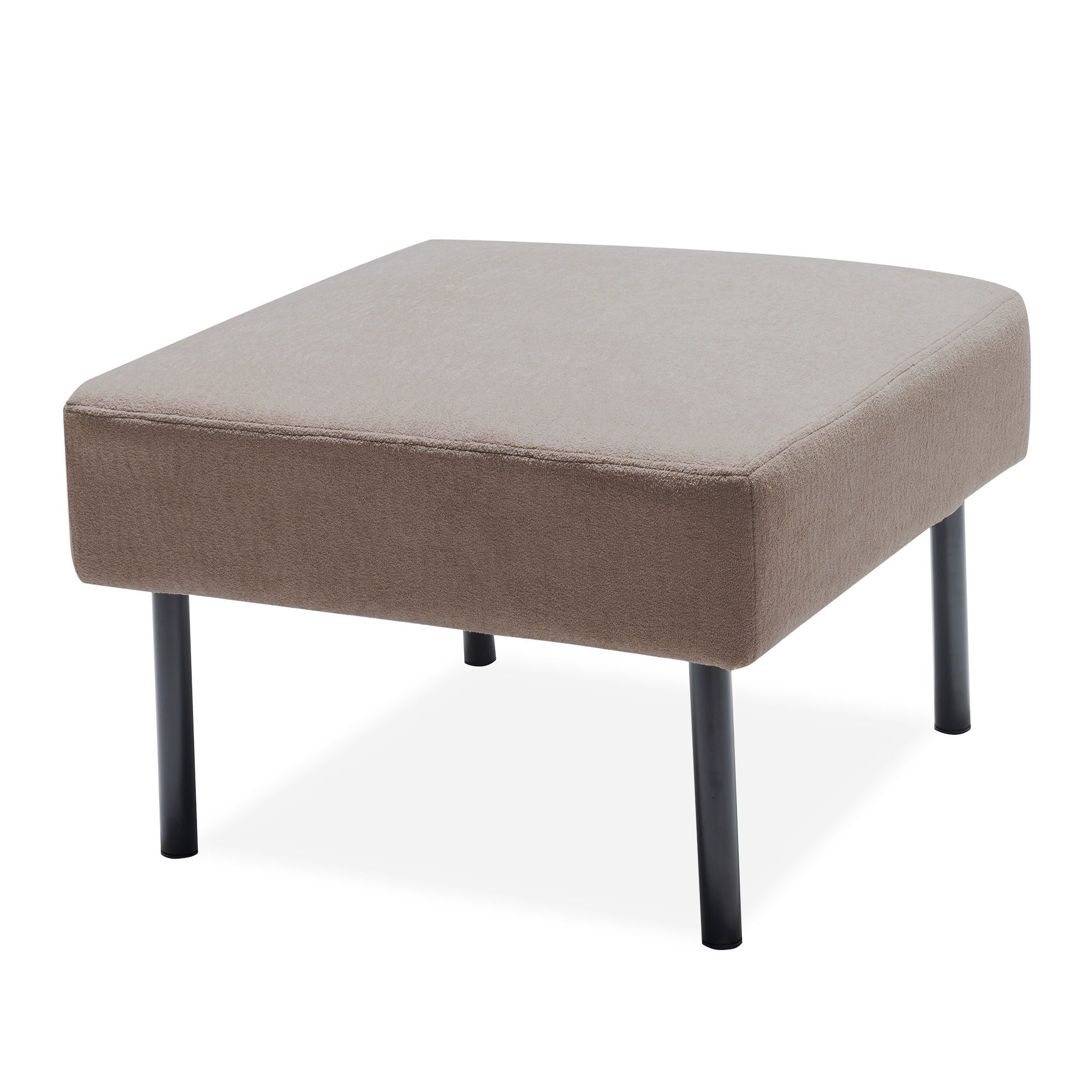 Modern L Shaped 3 Seater Sofa With Ottoman, Upholstered Couch For Small Spaces