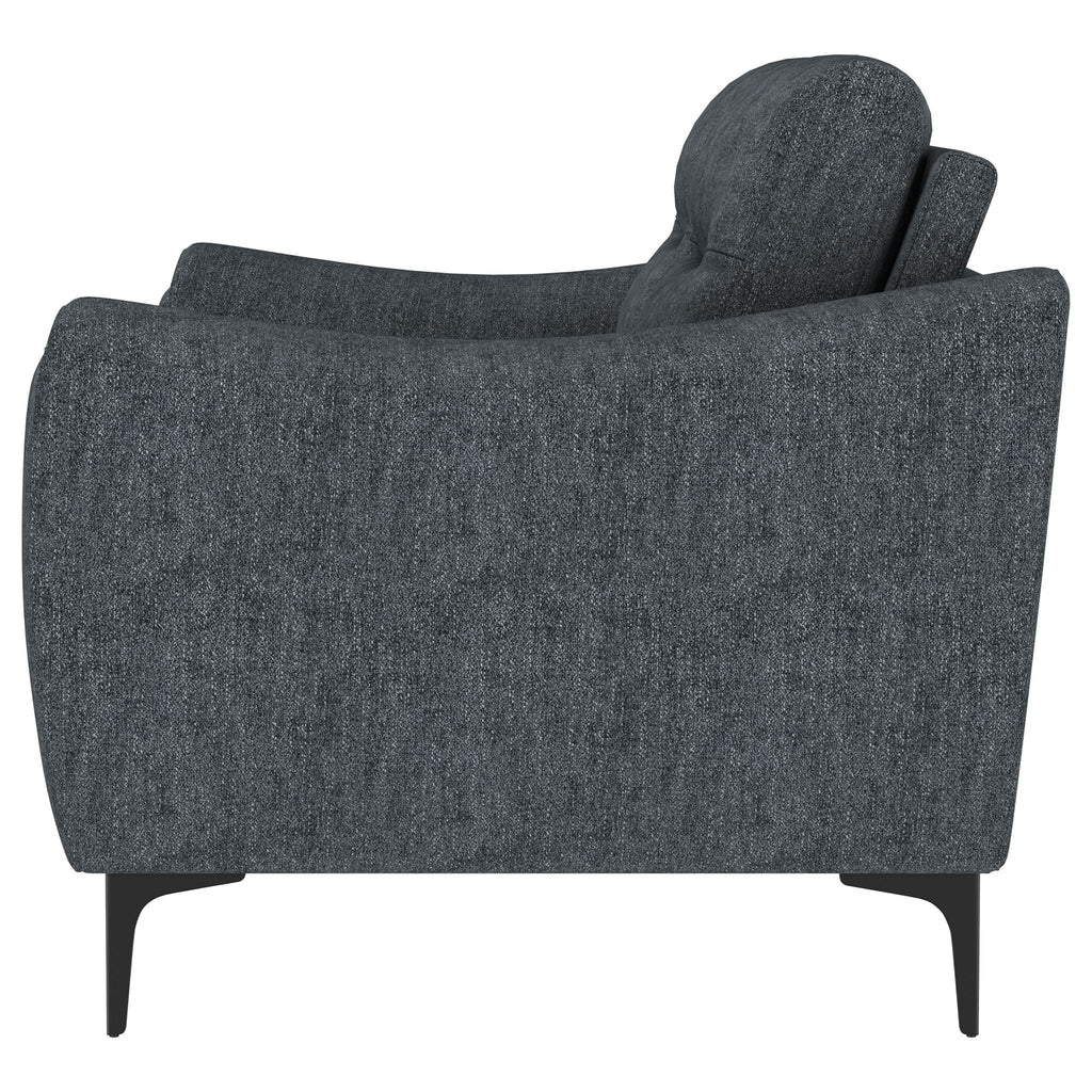 Oberle - Upholstered Sloped Track Arm Loveseat - Charcoal