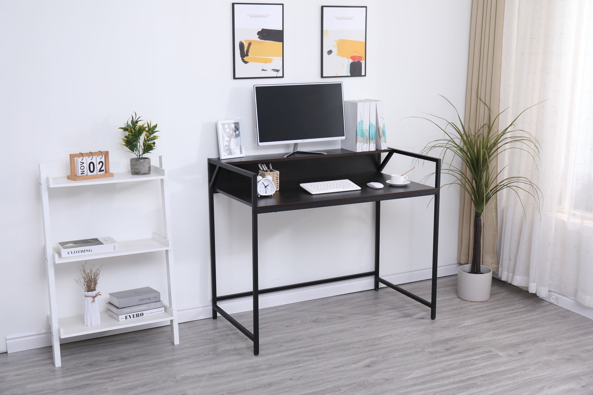 Console Table Narrow Modern Entryway Table Small Behind Couch Table Skinny Sofa Table Hallway Table For Living Room - Black