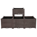 Indoor / Outdoor Rectangular Plastic Planting Box Kit For Vegetables, Herbs, Flowers & Succulents, Coffee, Polypropylene, 62.80" - Coffee
