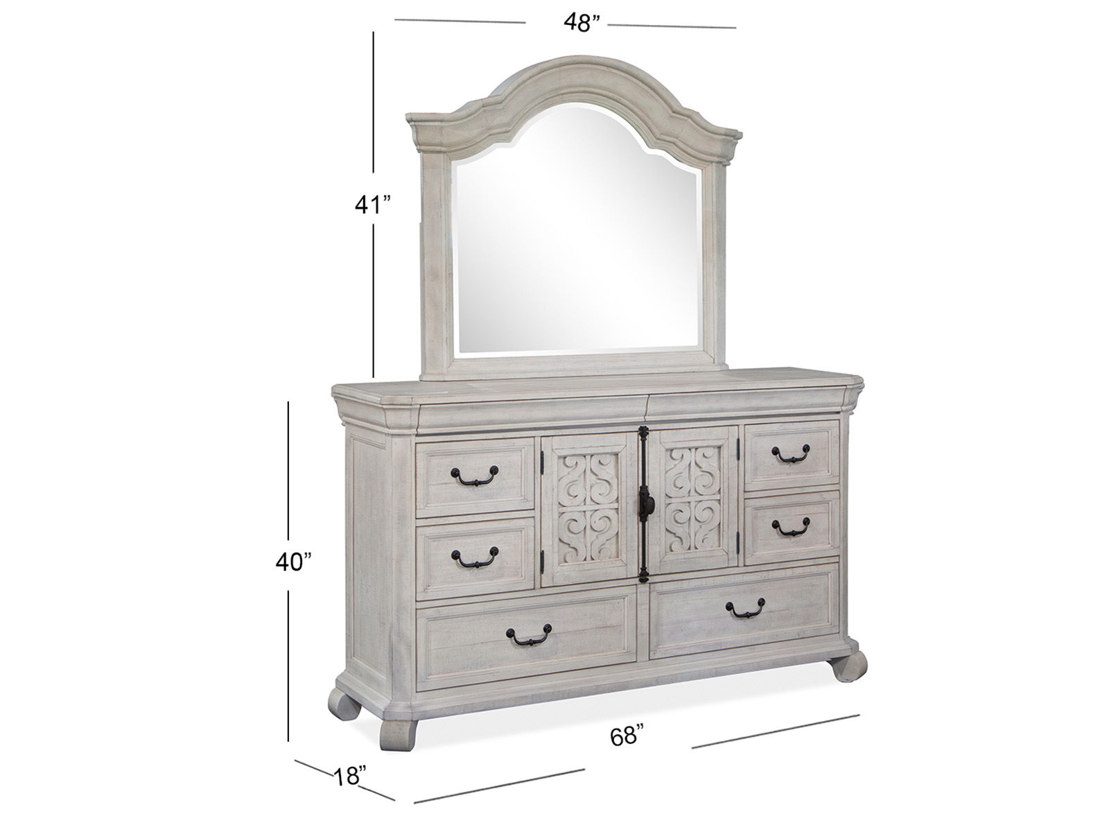 Bronwyn - Shaped Mirror - Alabaster