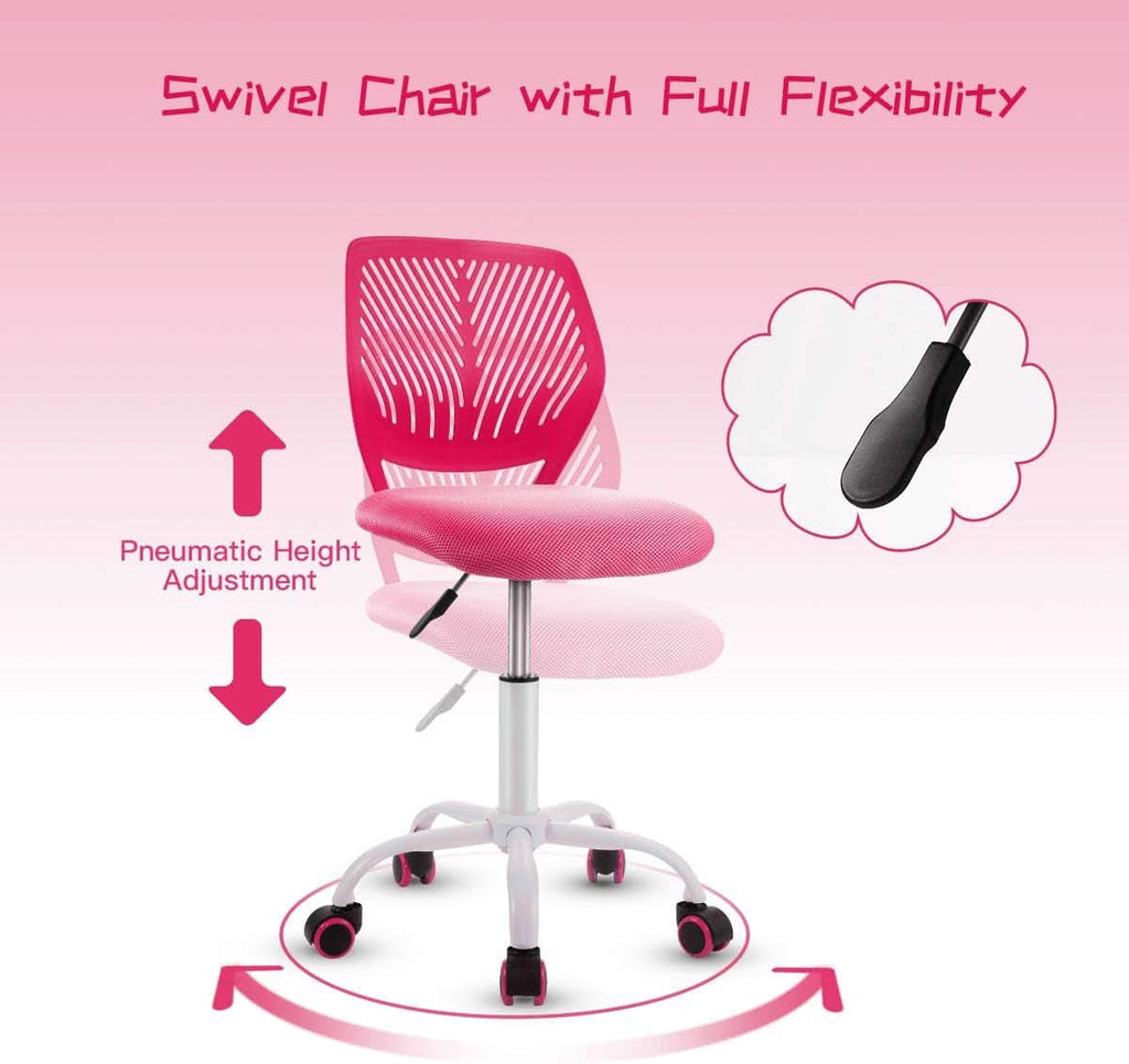 Kids Desk Chair Adjustable Height With Lumbar Support Rose