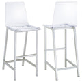 Juelia Clear Acrylic Bar Chair Chrome (Set of 2)