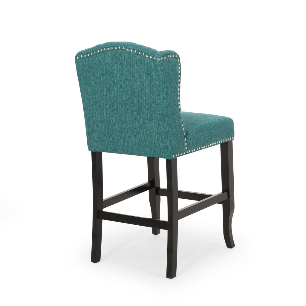 Vienna - Fabric Tufted Counter Stool With Nailhead Accents (Set of 2)