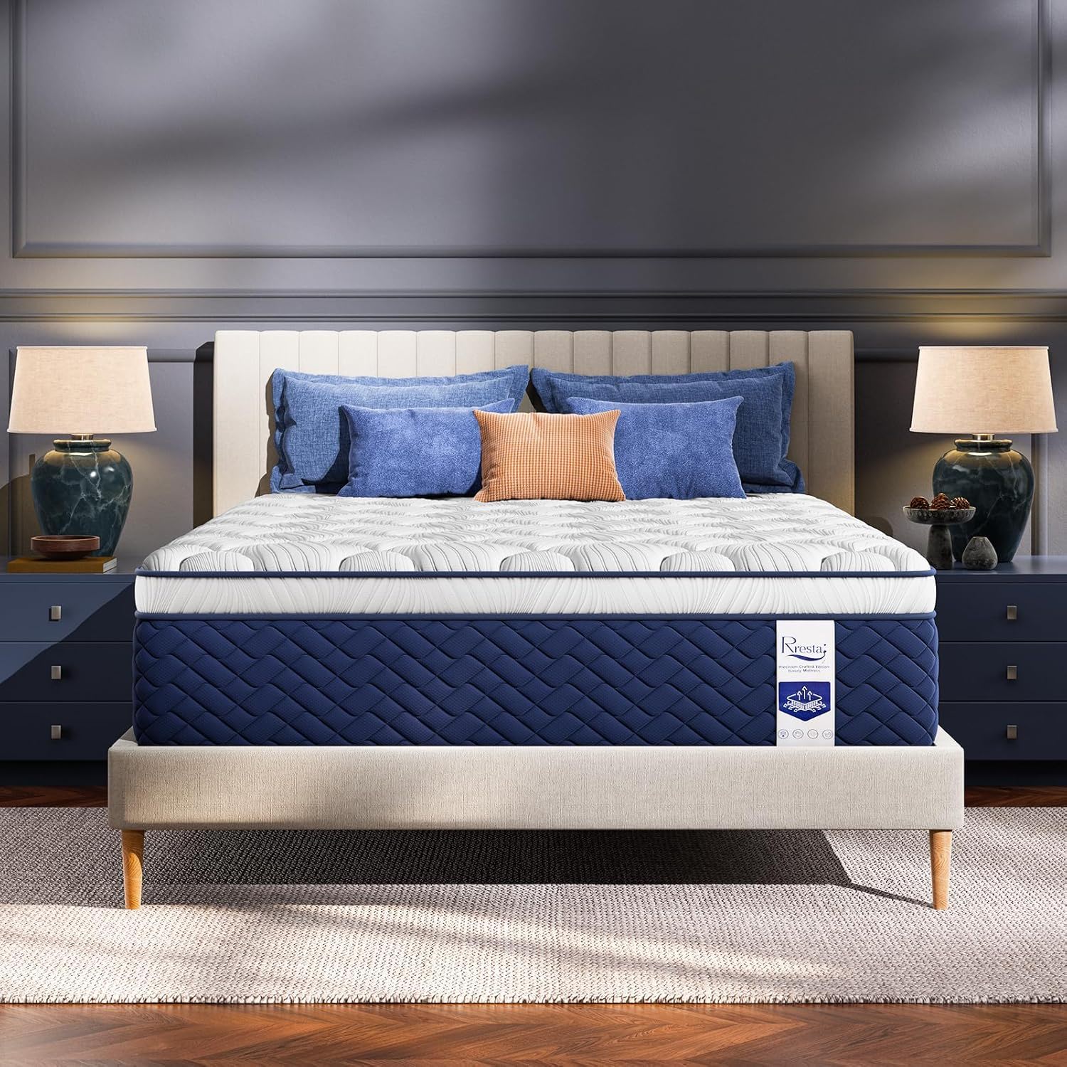 Rresta Hotel Collection - 12" Medium Firm Hybrid Mattress with 5 Zone Support