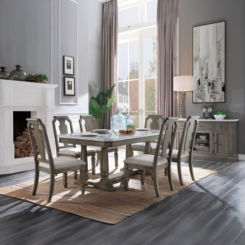 Zumala - Server - Marble Top & Weathered Oak