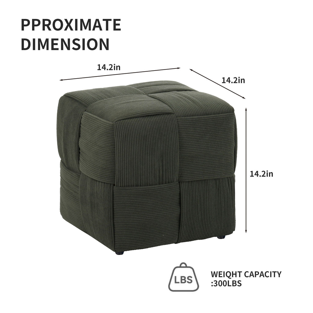 Modern Ottoman Foot Rest With Woven Design