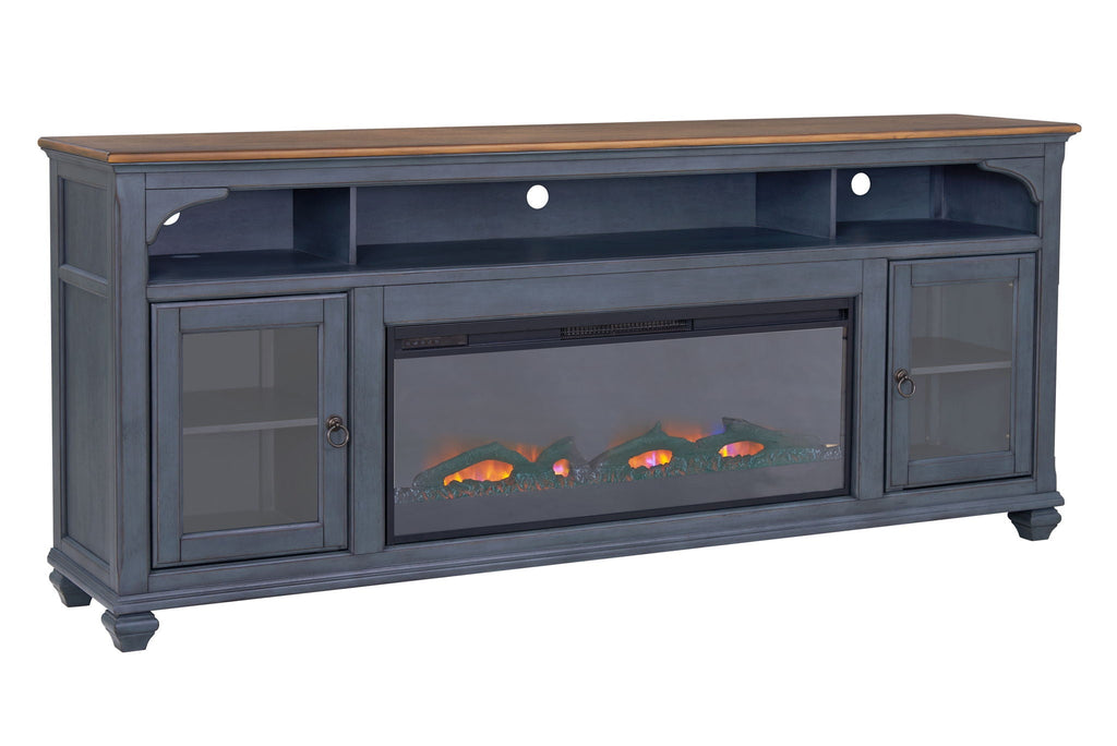 Fireplace TV Stand For TVs Up To 95" - Blue