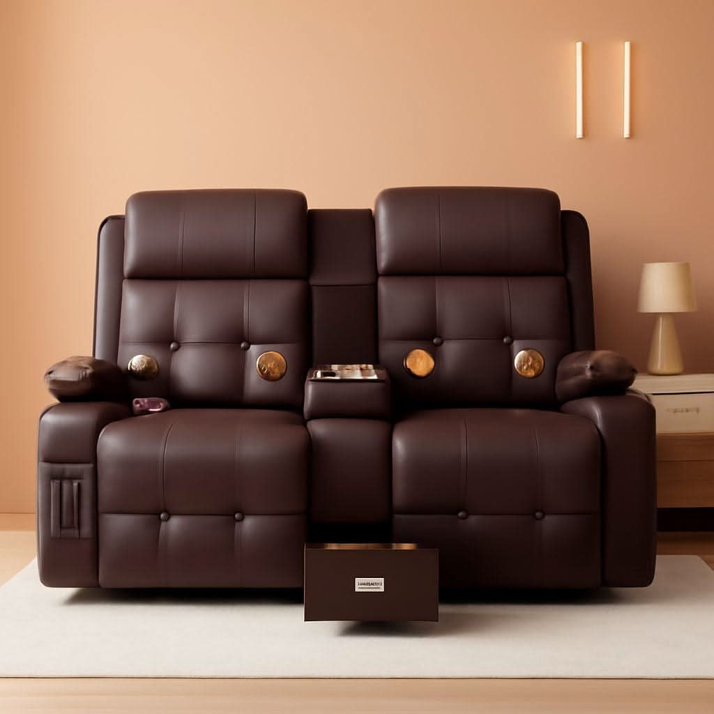 Reclining Massage Loveseat With USB Ports And Wall Hugger