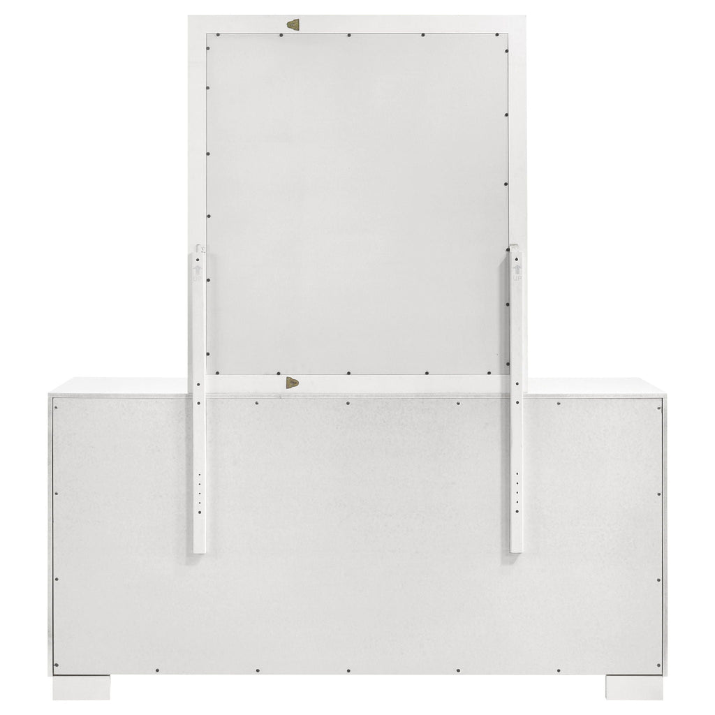 Jessica 6-drawer Dresser with Mirror Snow White
