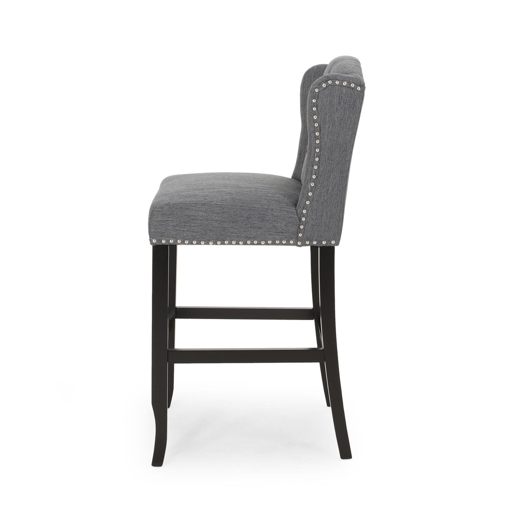 Vienna - Contemporary Fabric Tufted Wingback Counter Stools (Set of 2)